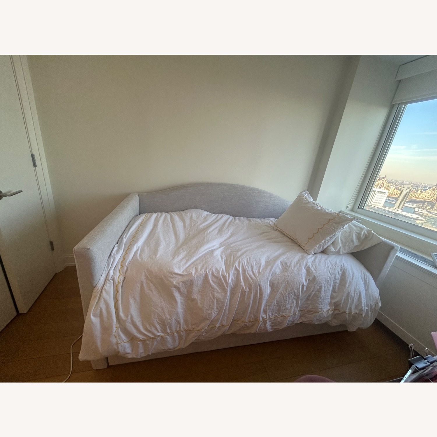 Pottery Barn Kids Carter Camelback Light Gray Fabric Daybed - image-2