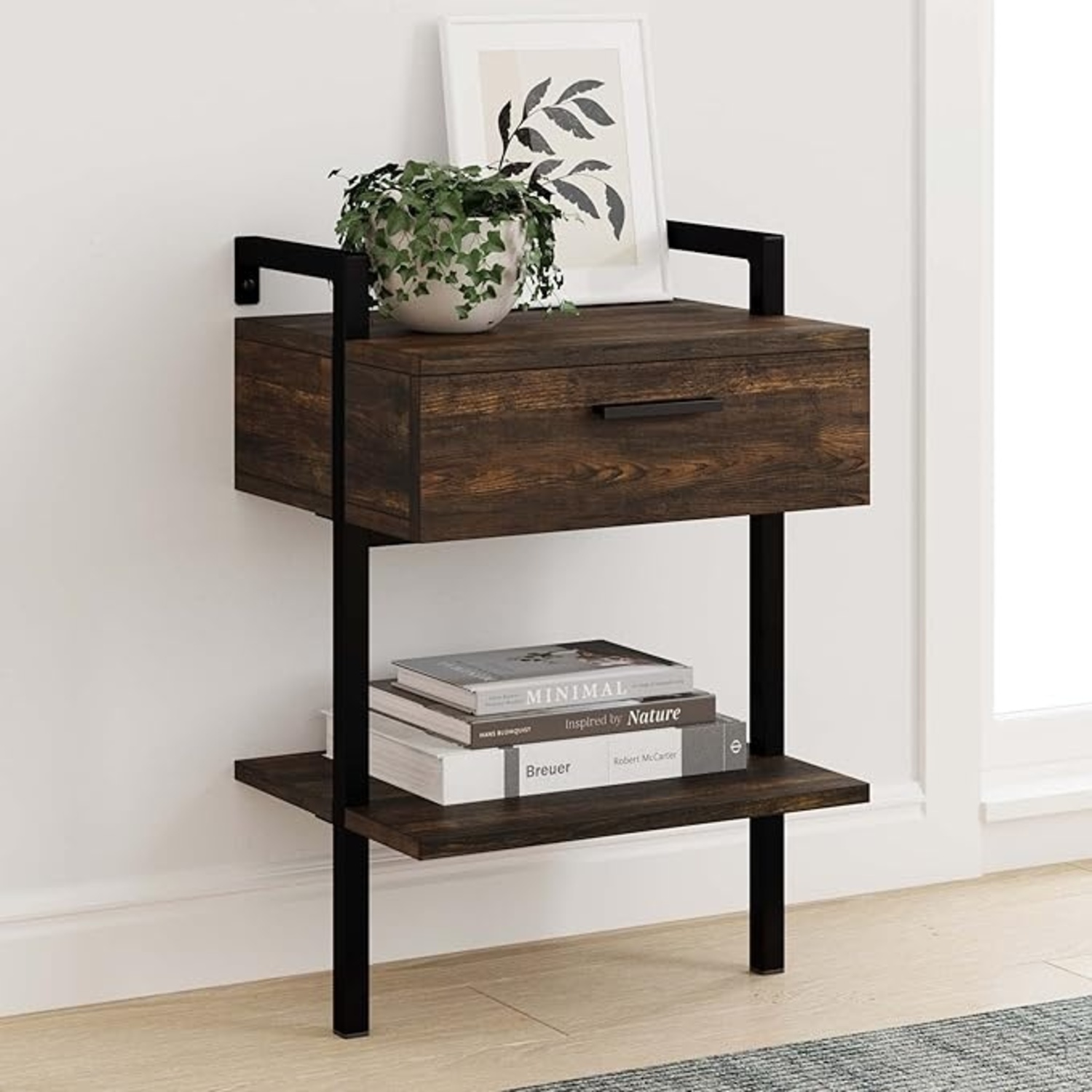 Dark Gray Wood Nightstands - image-7