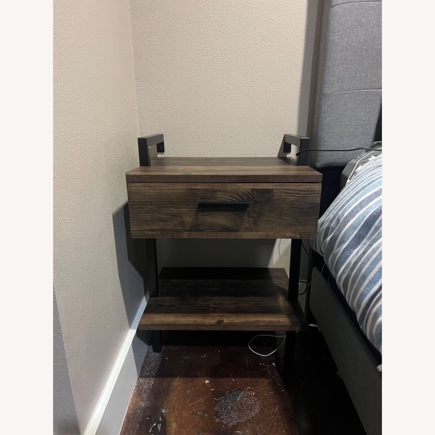 Dark Gray Wood Nightstands - image-3