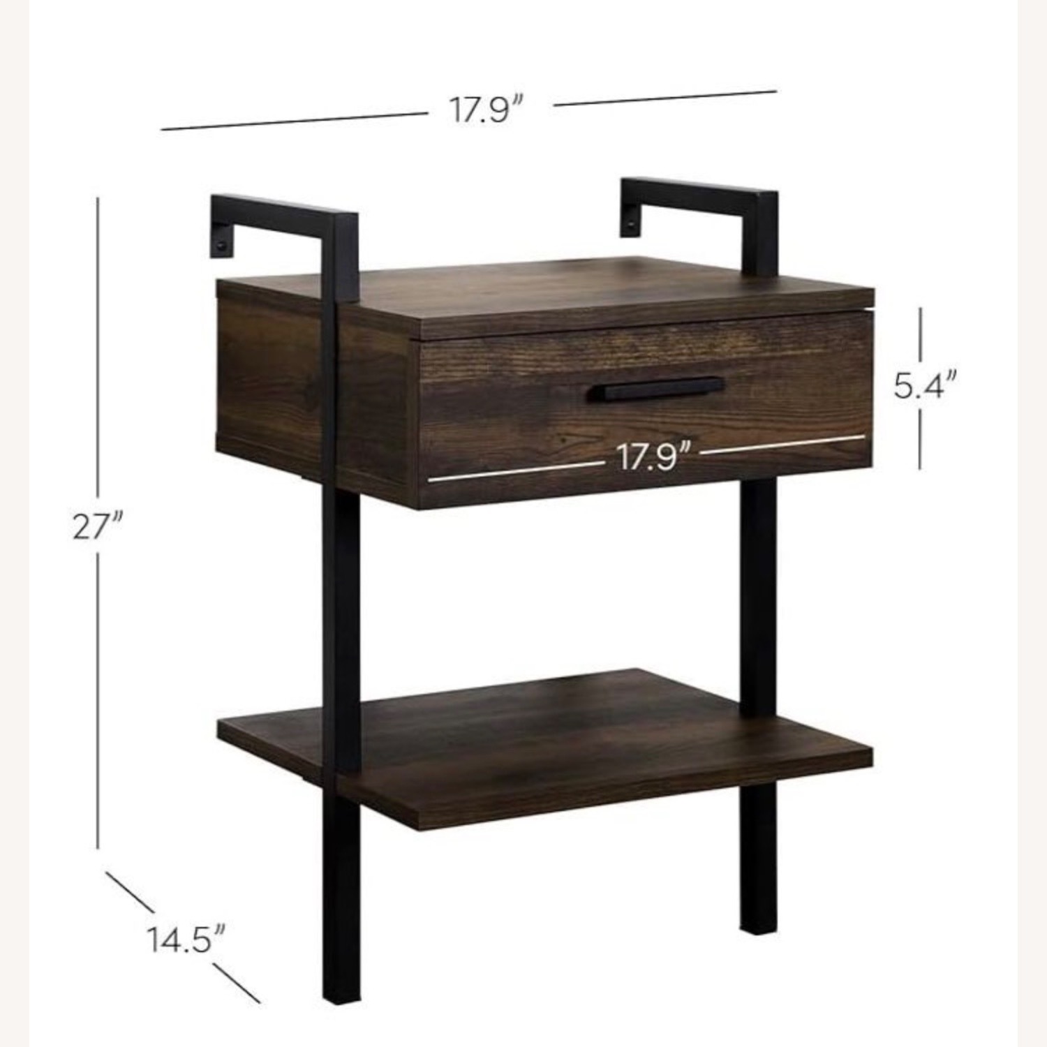 Dark Gray Wood Nightstands - image-4