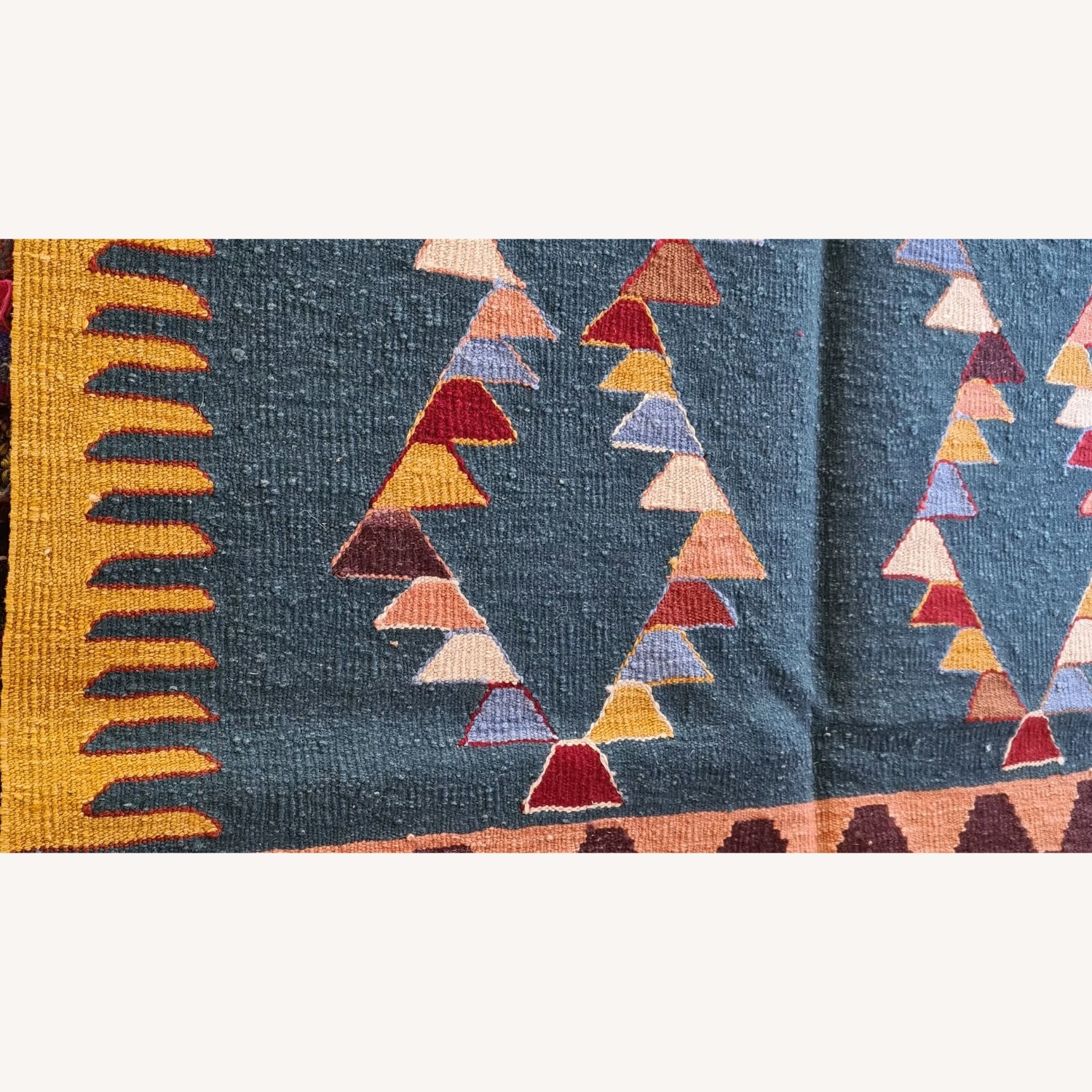 Contemporary Handwoven Oushak Primitive Rug - image-2