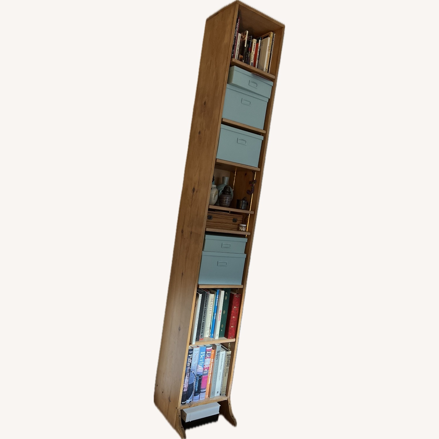 Natural Wood Bookcase 8 Shelves - image-3