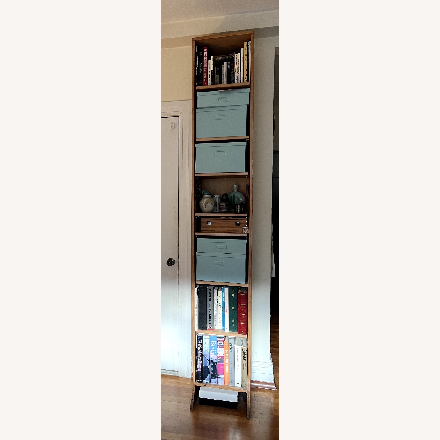 Natural Wood Bookcase 8 Shelves - image-1