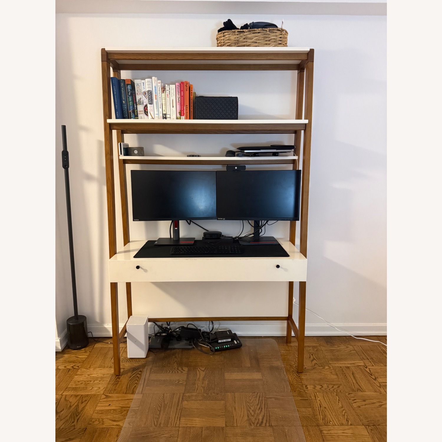 West Elm Modern Mid-Century Dark Brown Wood Desk - image-1