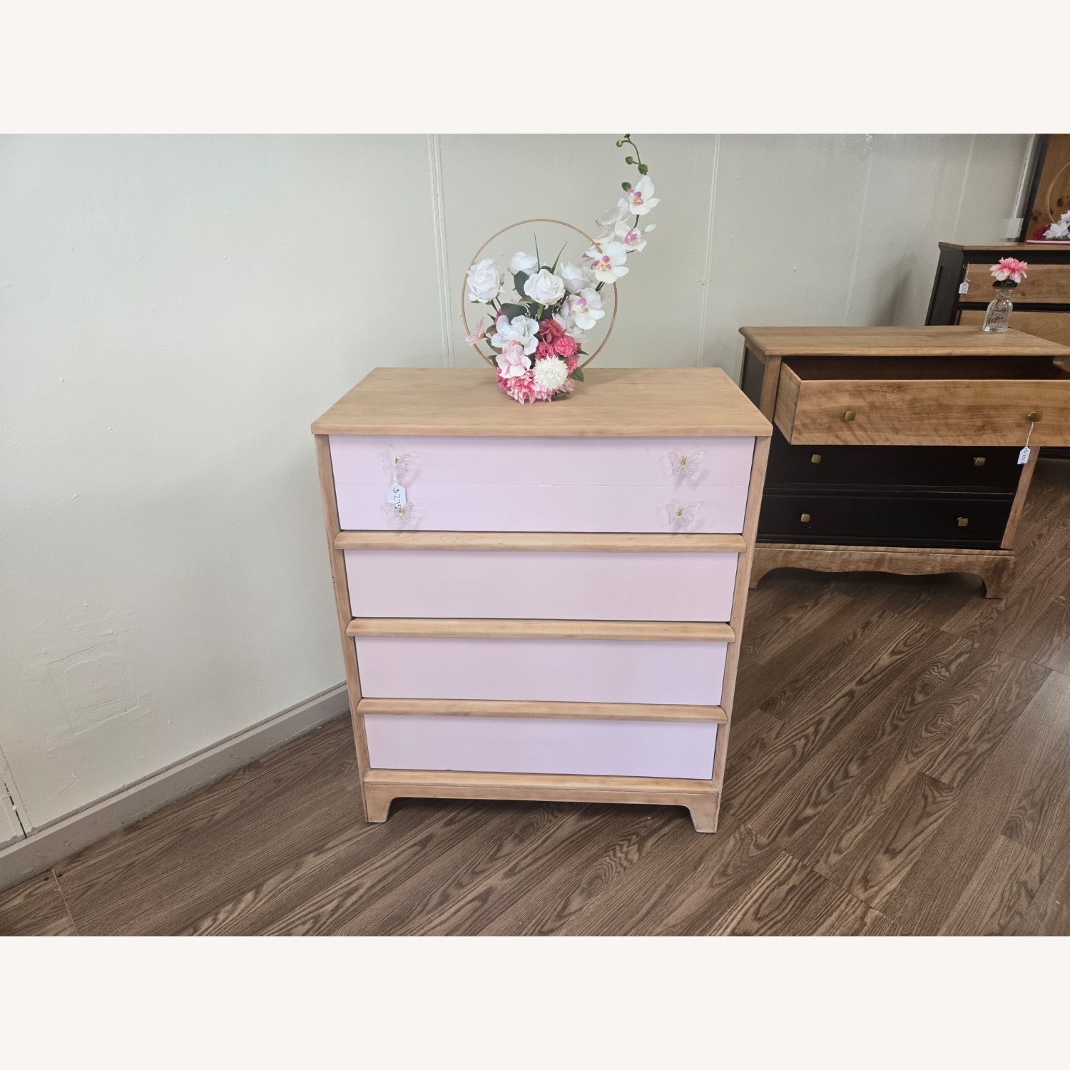 Pink Wood Dresser - image-1