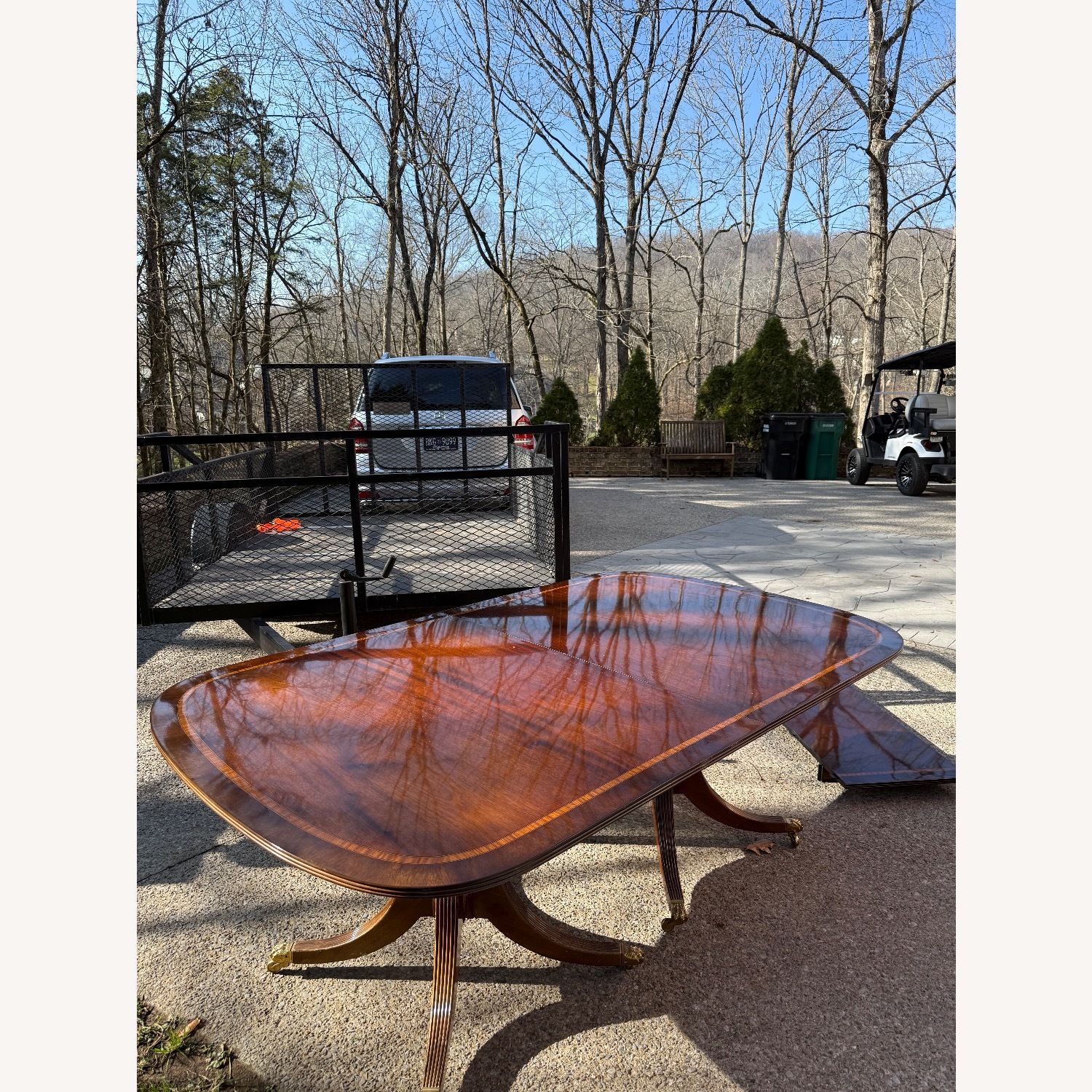 Maitland-Smith Dark Brown Wood Dining Table - image-1