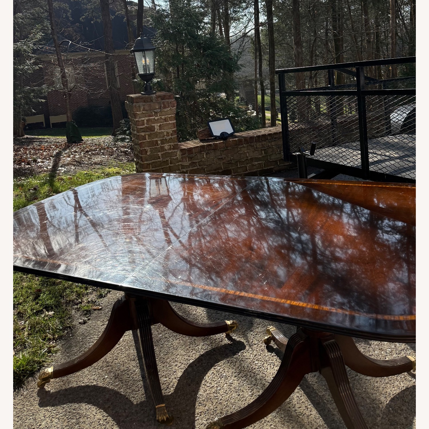 Maitland-Smith Dark Brown Wood Dining Table - image-3