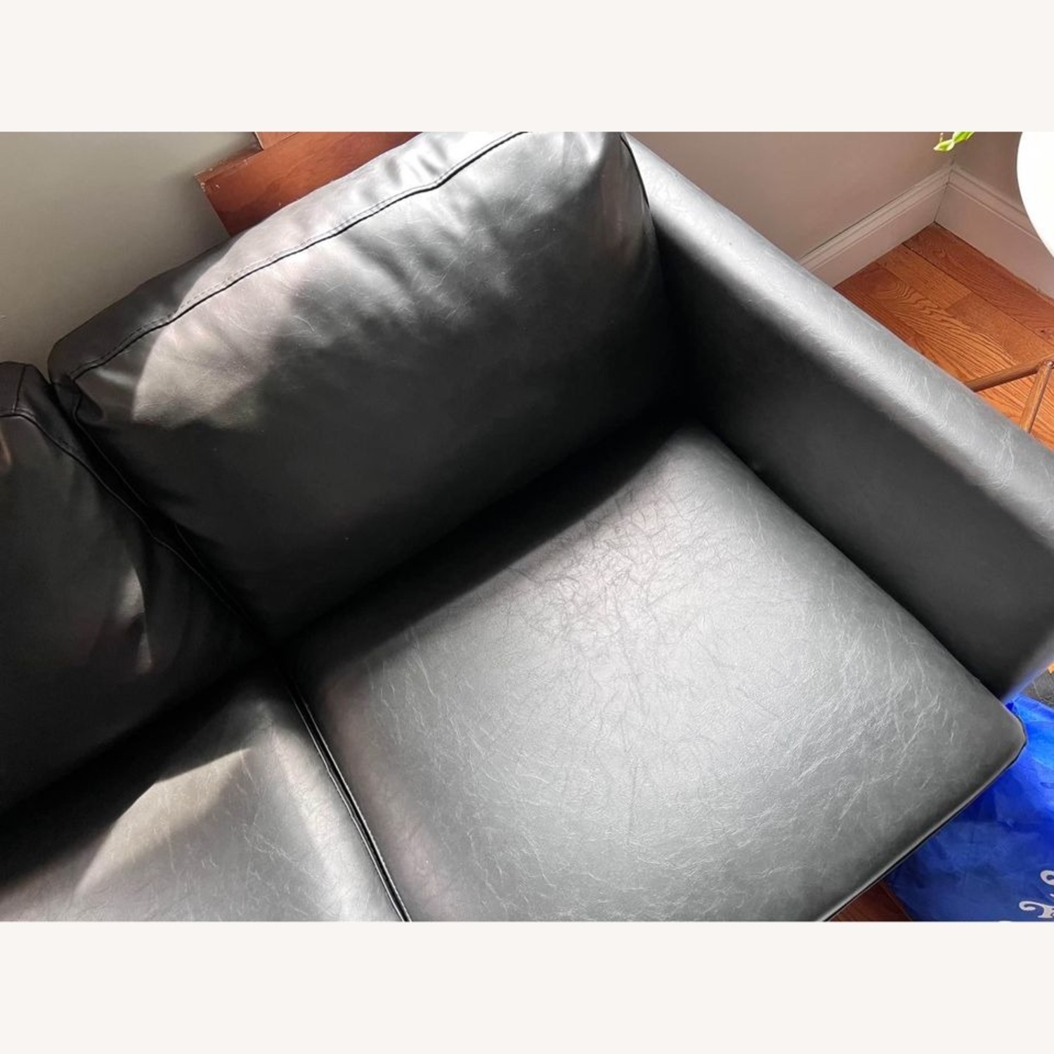 AllModern Mackey Black Leather 3+ Seater Sofa - image-2