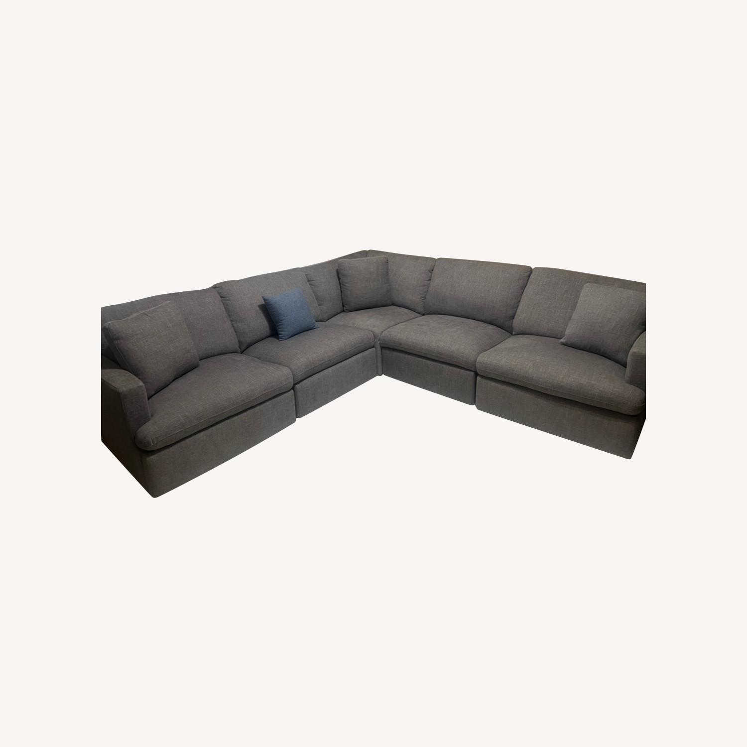 Light Gray Fabric 3+ Piece Sectional - image-0