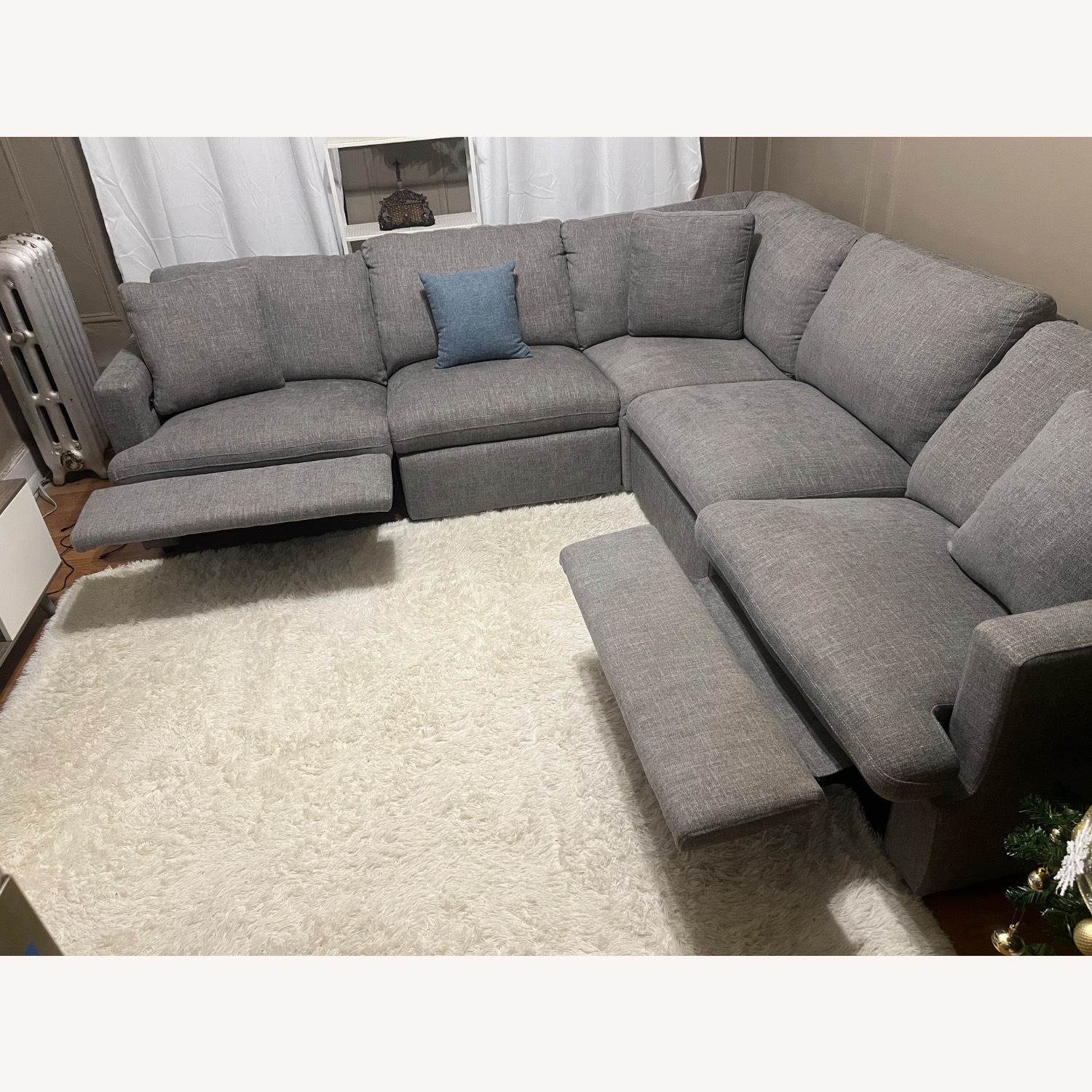 Light Gray Fabric 3+ Piece Sectional - image-1