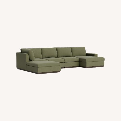 Used Joybird Holt Green Fabric 3+ Piece Sectional for sale on AptDeco