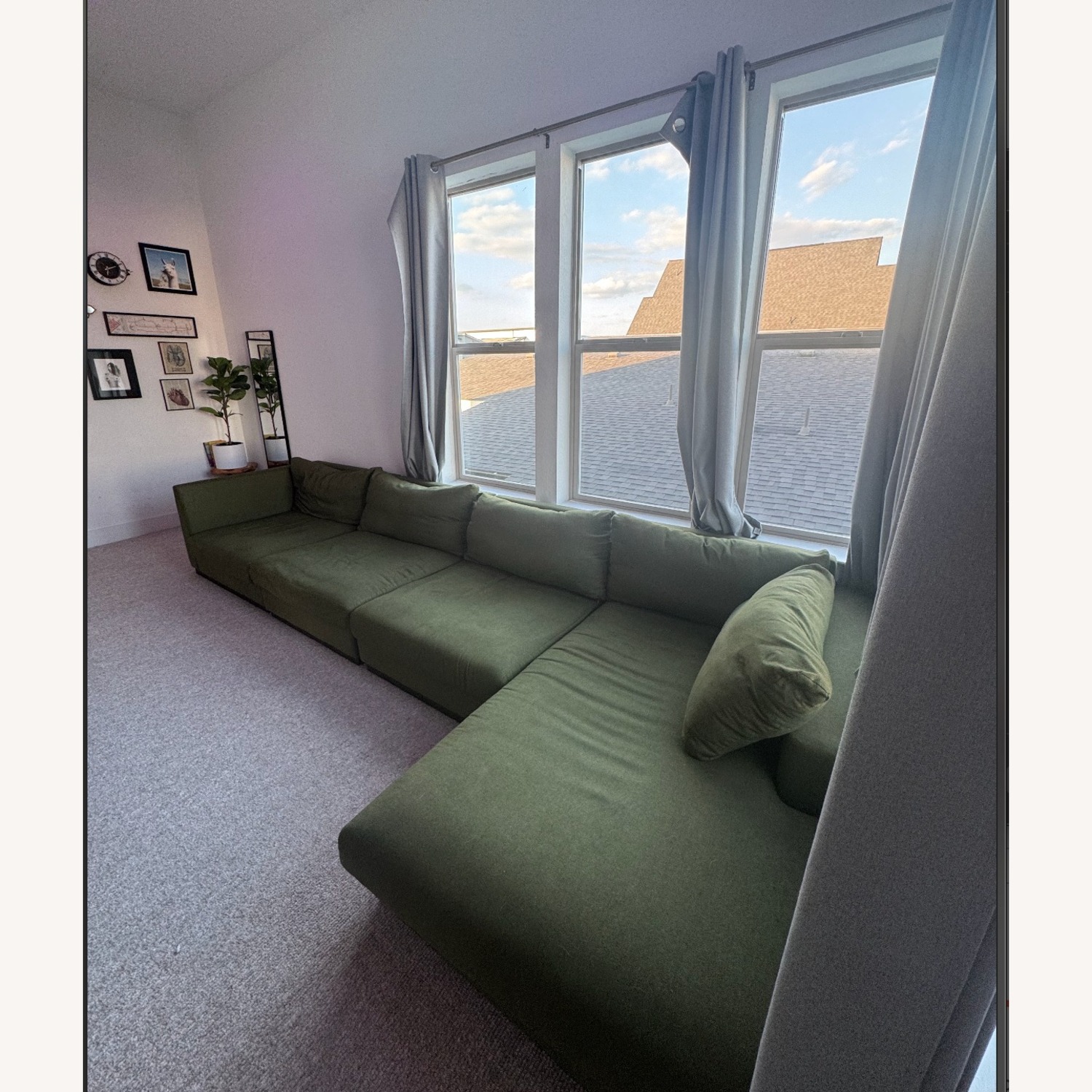 Joybird Holt Green Fabric 3+ Piece Sectional - image-3