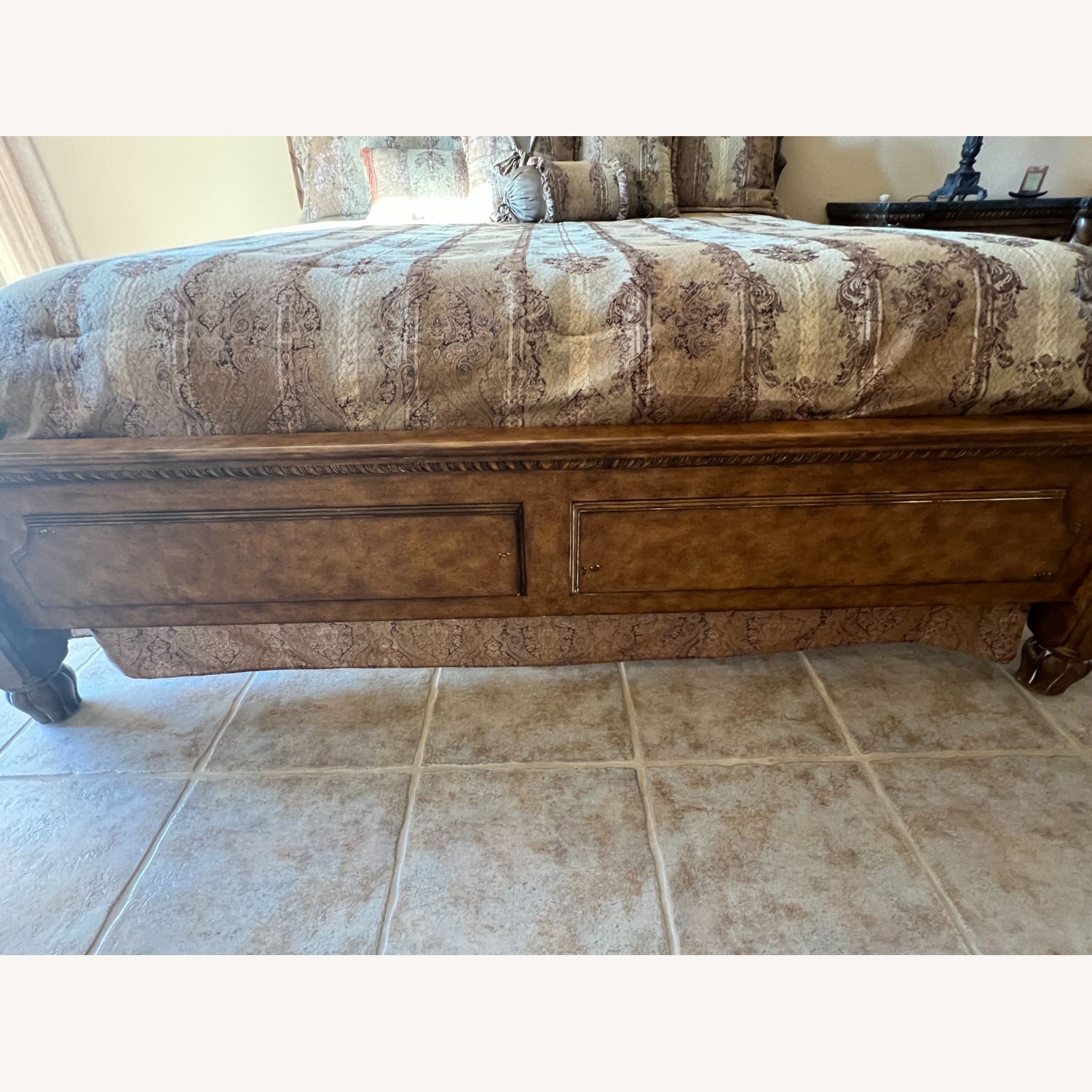 Drexel Wood King Bed & Nightstand - image-2