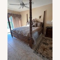 Drexel Wood King Bed & Nightstand