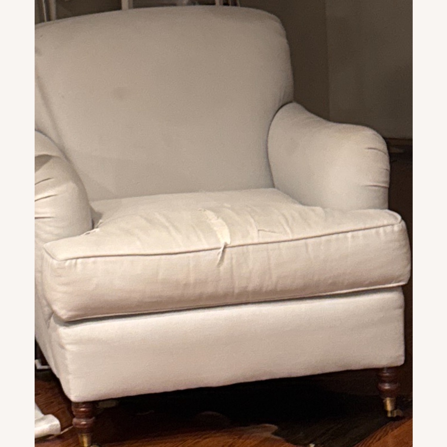 Kravet Light Gray Fabric Armchair - image-1