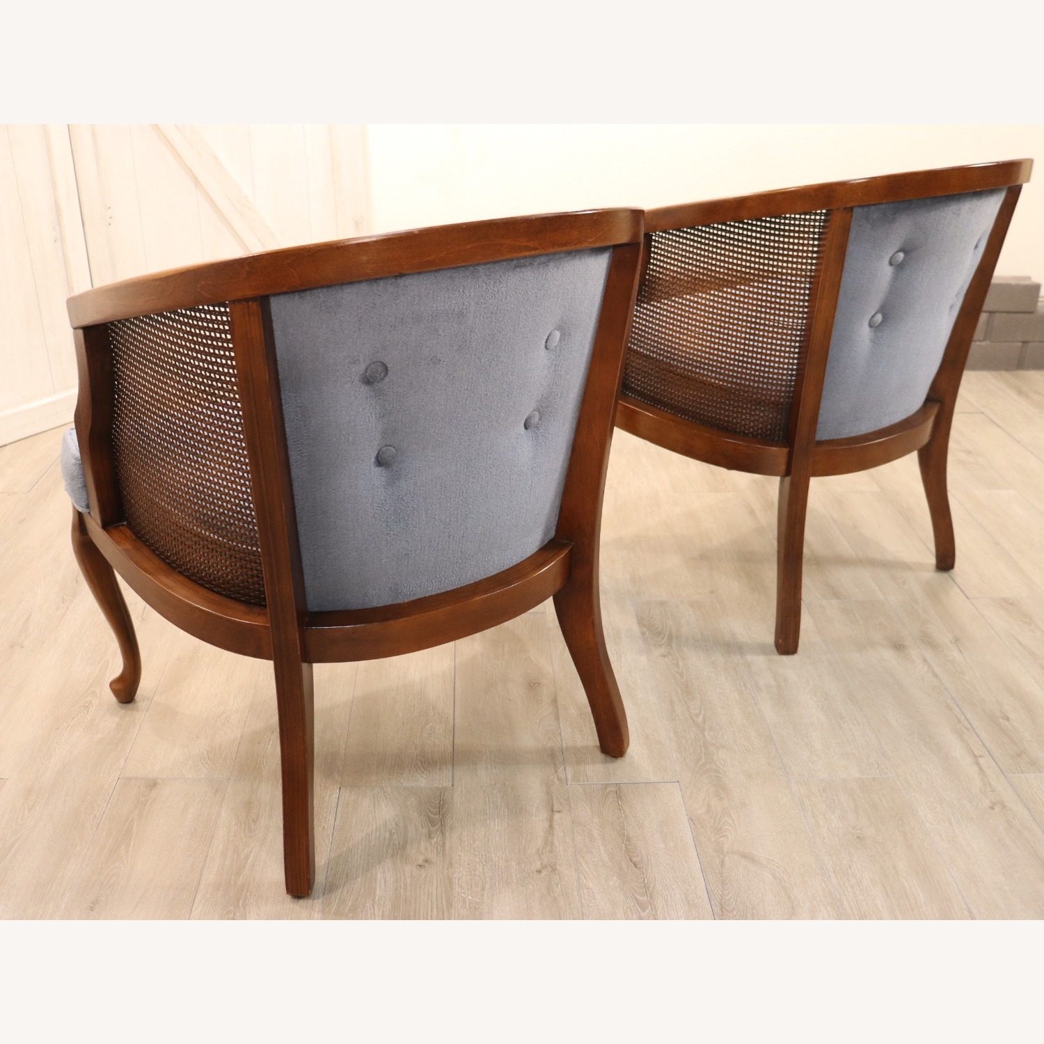 Vintage Hollywood Regency Cane Back Chairs - image-8