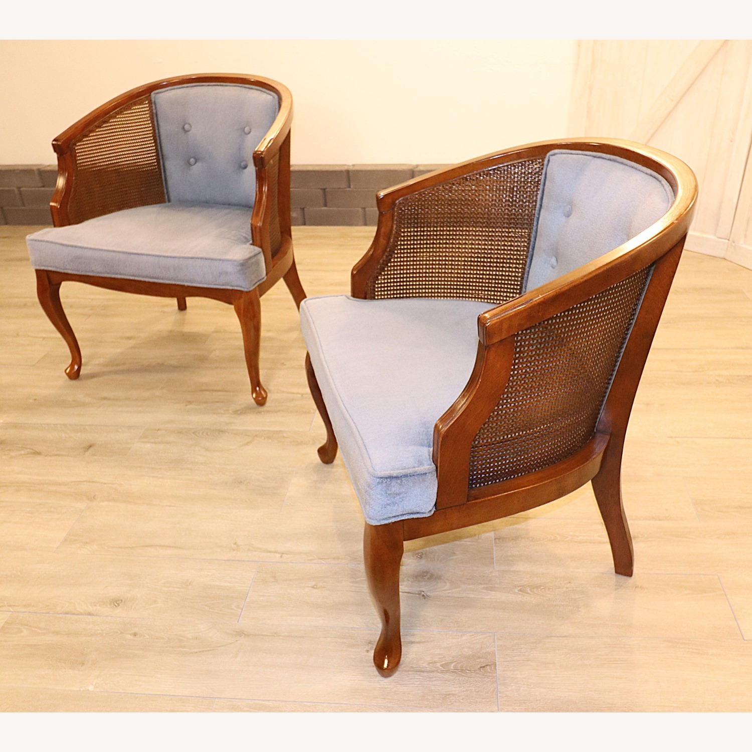Vintage Hollywood Regency Cane Back Chairs - image-2