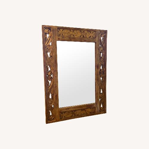 Used Mexican Carved  Faux Gold Wood Wall Mirror for sale on AptDeco