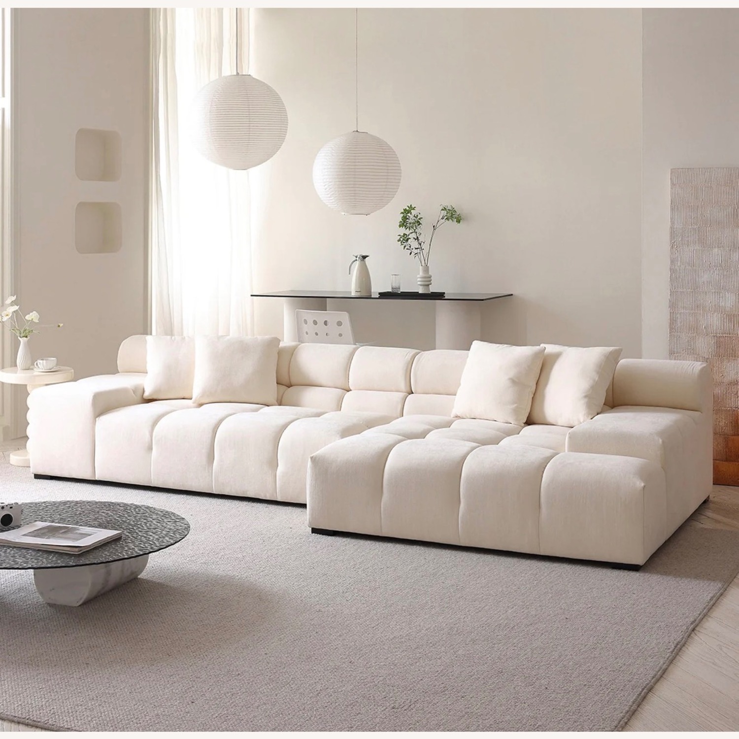 Natural Cotton 2 Piece Sectional - image-2