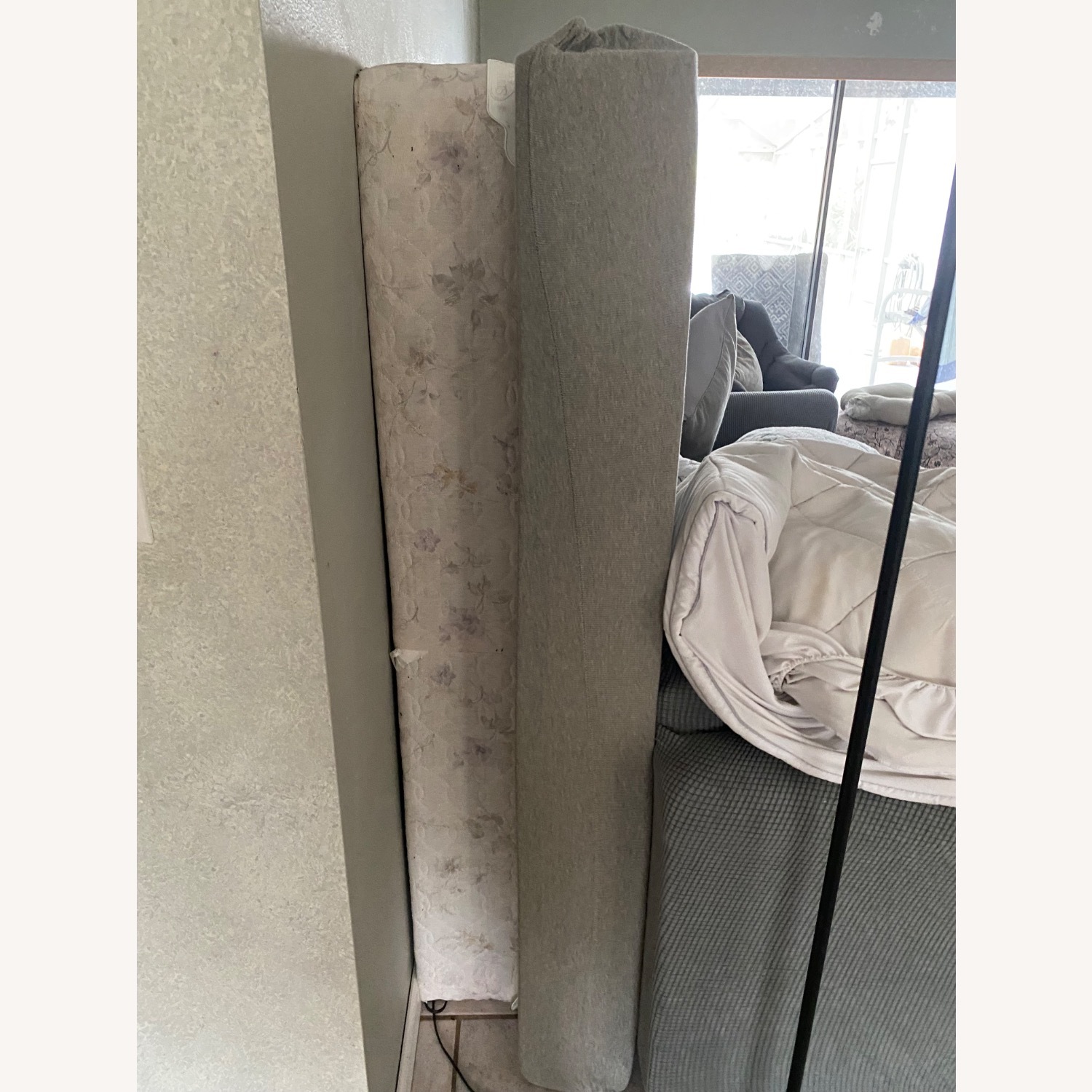 Dark Gray Cotton Queen Bed - image-2