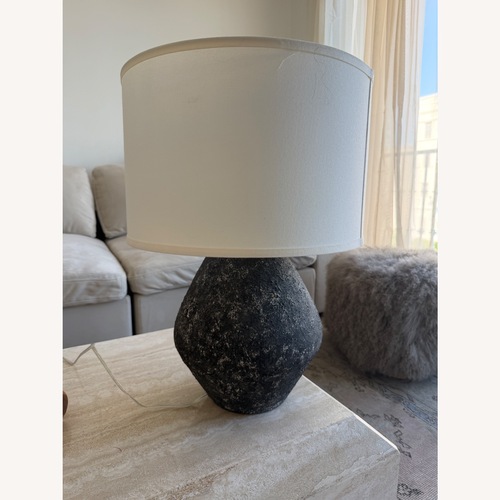 Used Sculptural Charcoal Ceramic Lamp for sale on AptDeco