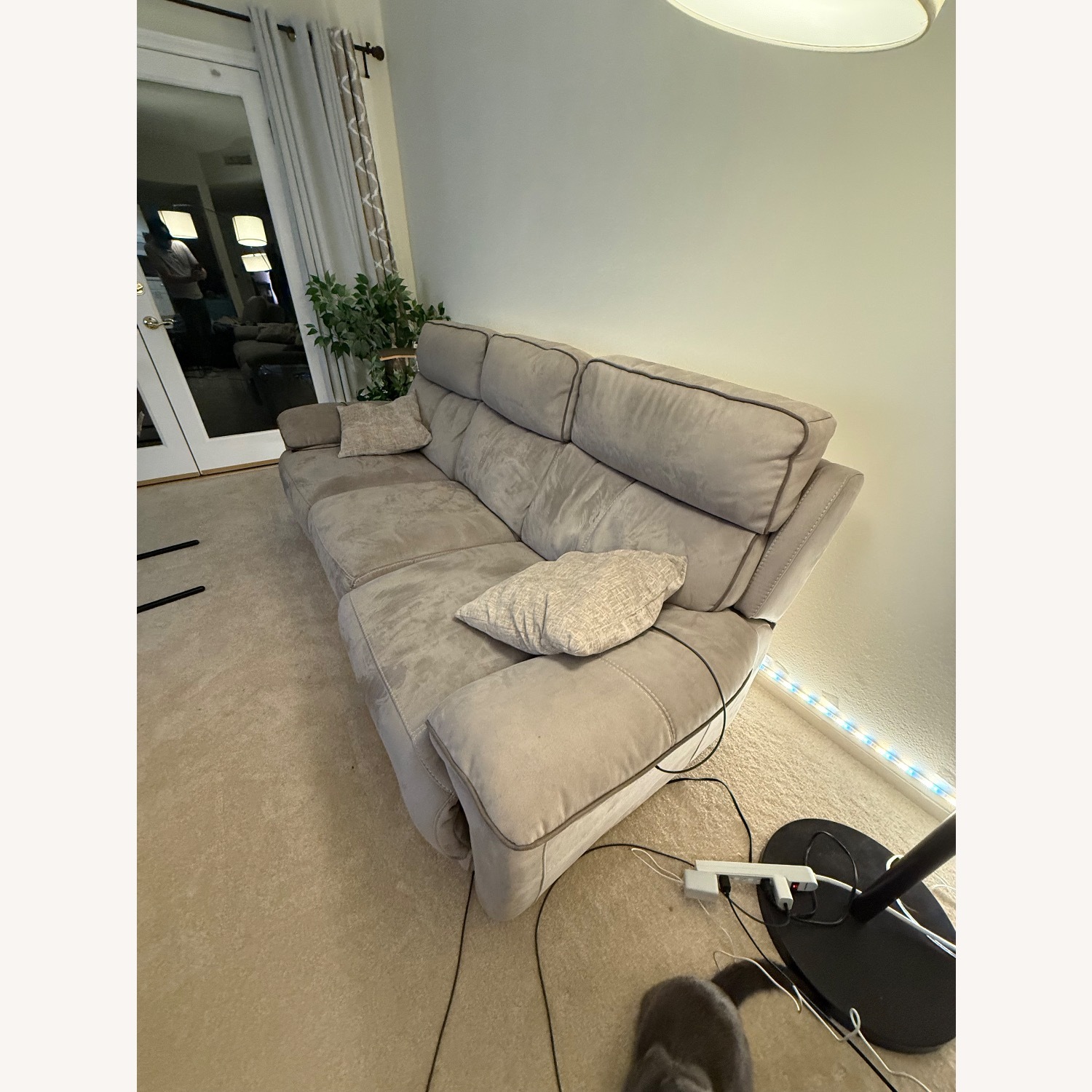 3 Seater Power Reclining Sofa W Power Headrests - image-1