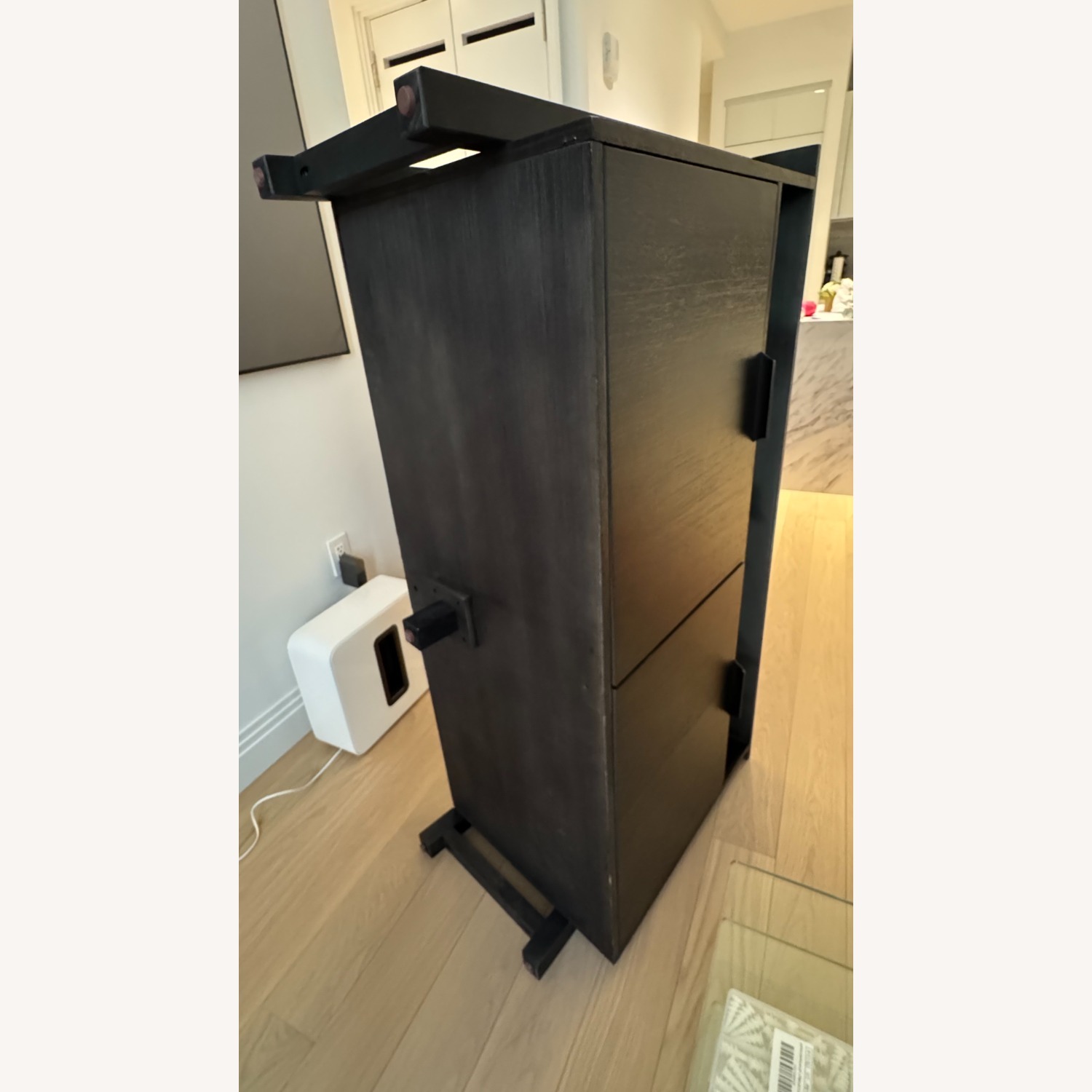 Raymour & Flanigan Dark Brown Wood Media Storage - image-1