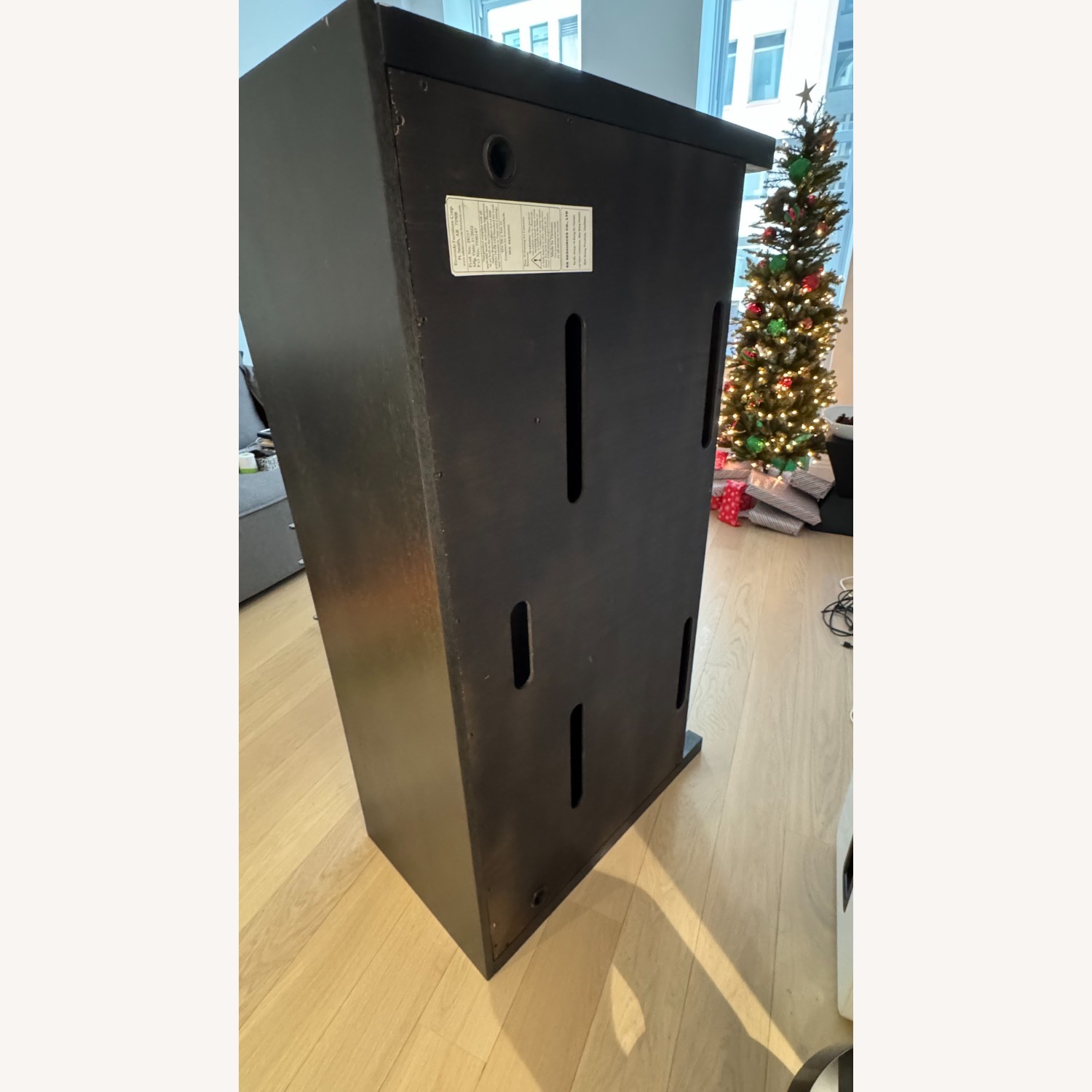 Raymour & Flanigan Dark Brown Wood Media Storage - image-2