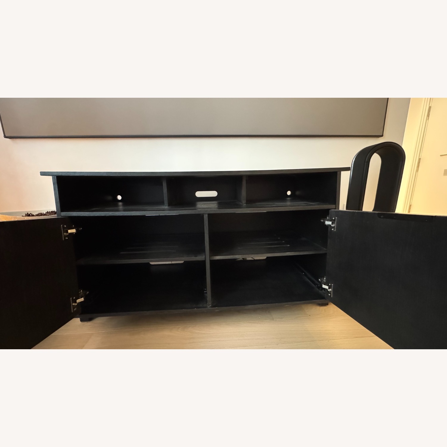 Raymour & Flanigan Dark Brown Wood Media Storage - image-3