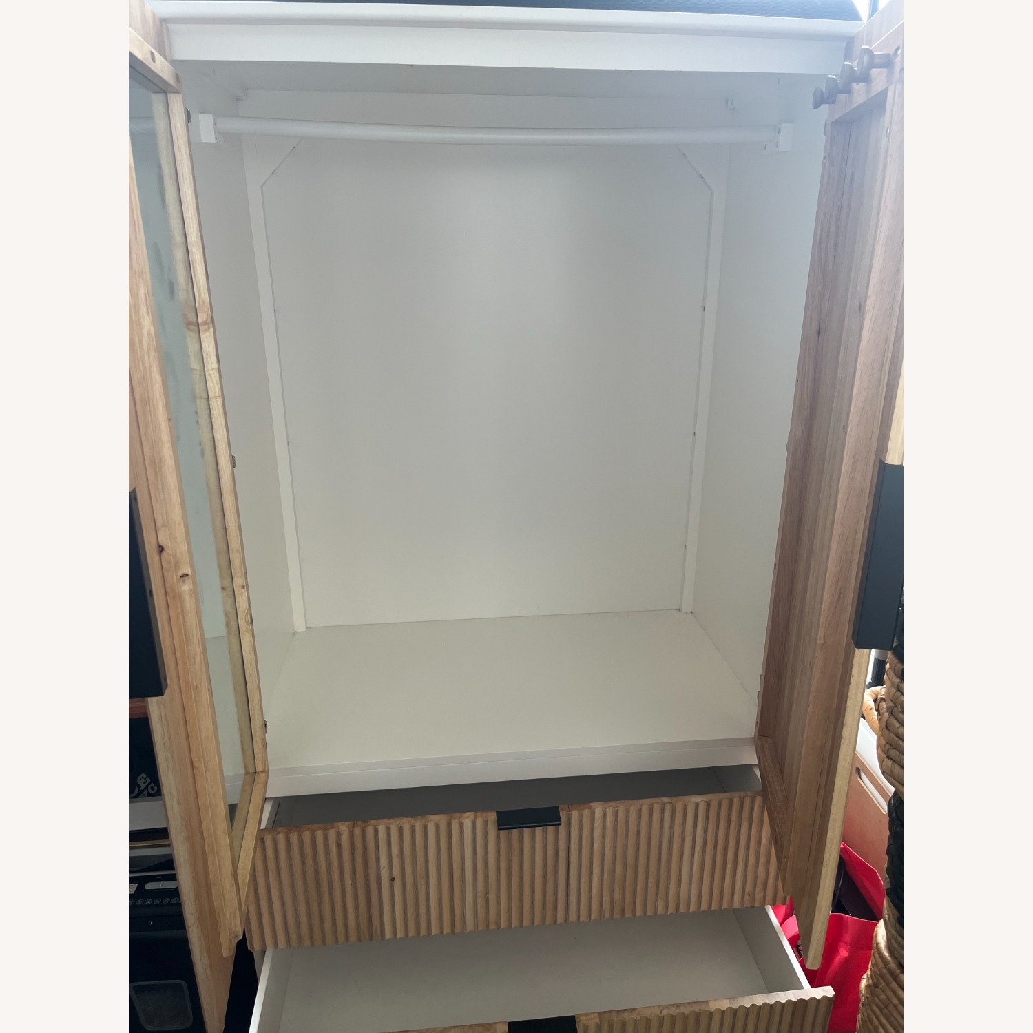 West Elm Quinn White Wood Armoire - image-5