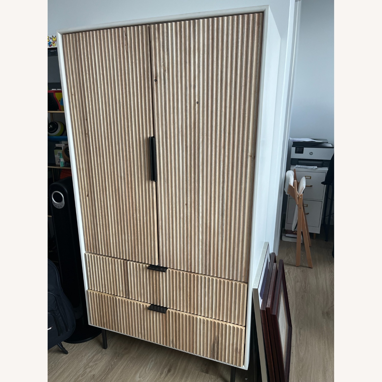 West Elm Quinn White Wood Armoire - image-1