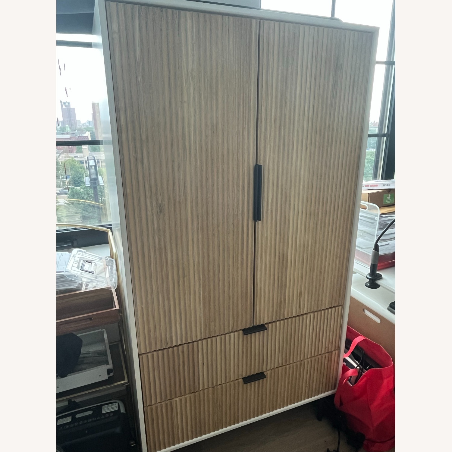 West Elm Quinn White Wood Armoire - image-4