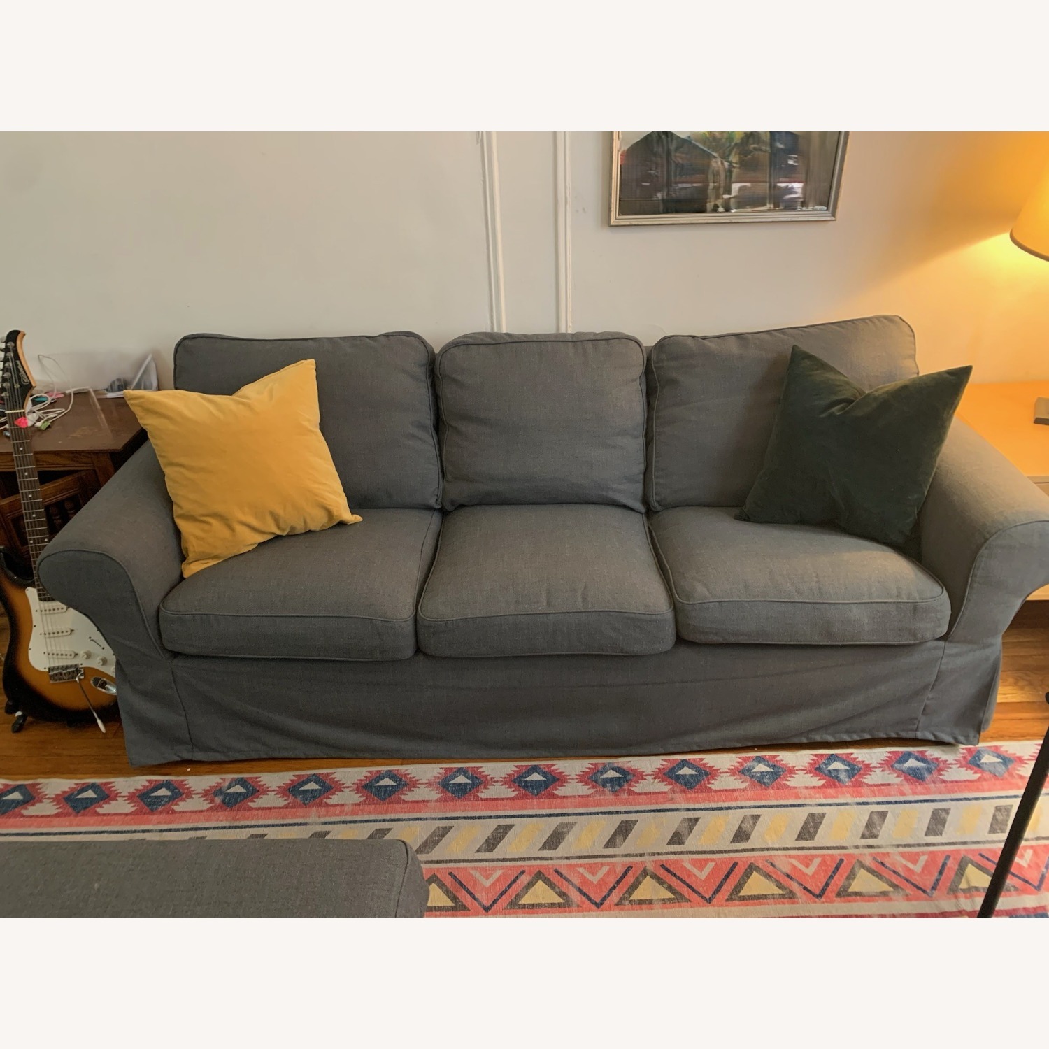 IKEA EKTORP Dark Gray 3 Seater Sofa & Ottoman - image-4