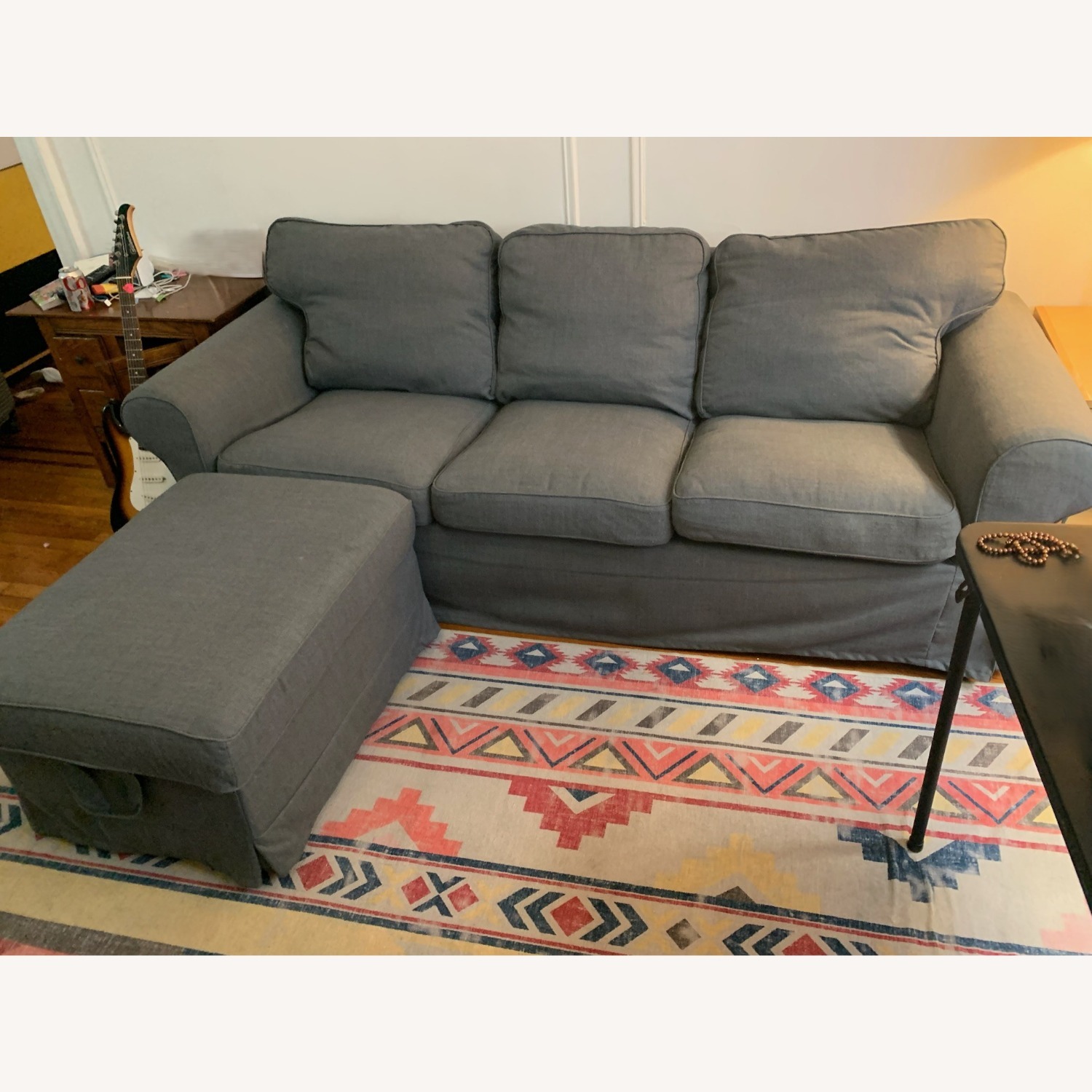 IKEA EKTORP Dark Gray 3 Seater Sofa & Ottoman - image-5