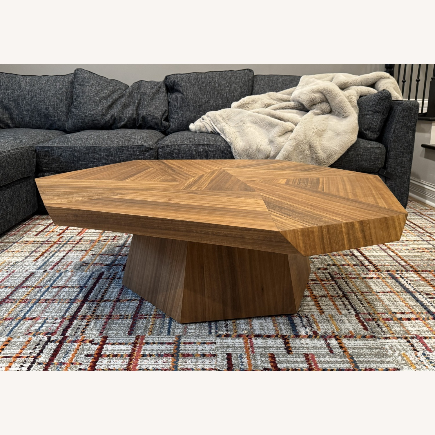 West Elm Geometric Wood Coffee Table - image-1