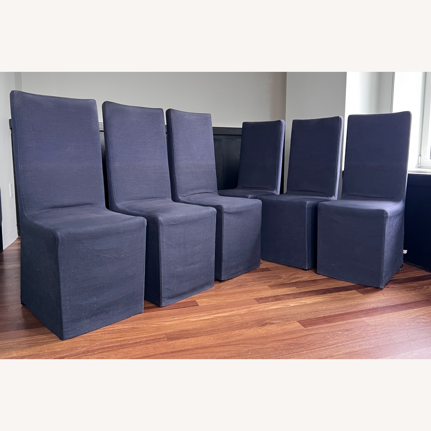 Armani Casa Vintage Linen Slipcover Dining Chairs - image-1