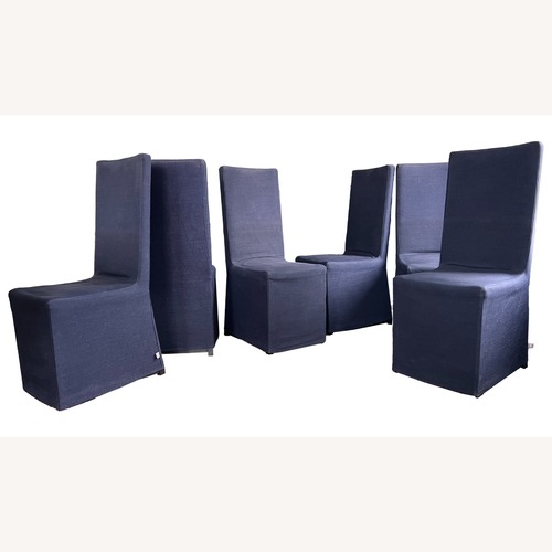 Used Armani Casa Vintage Linen Slipcover Dining Chairs for sale on AptDeco