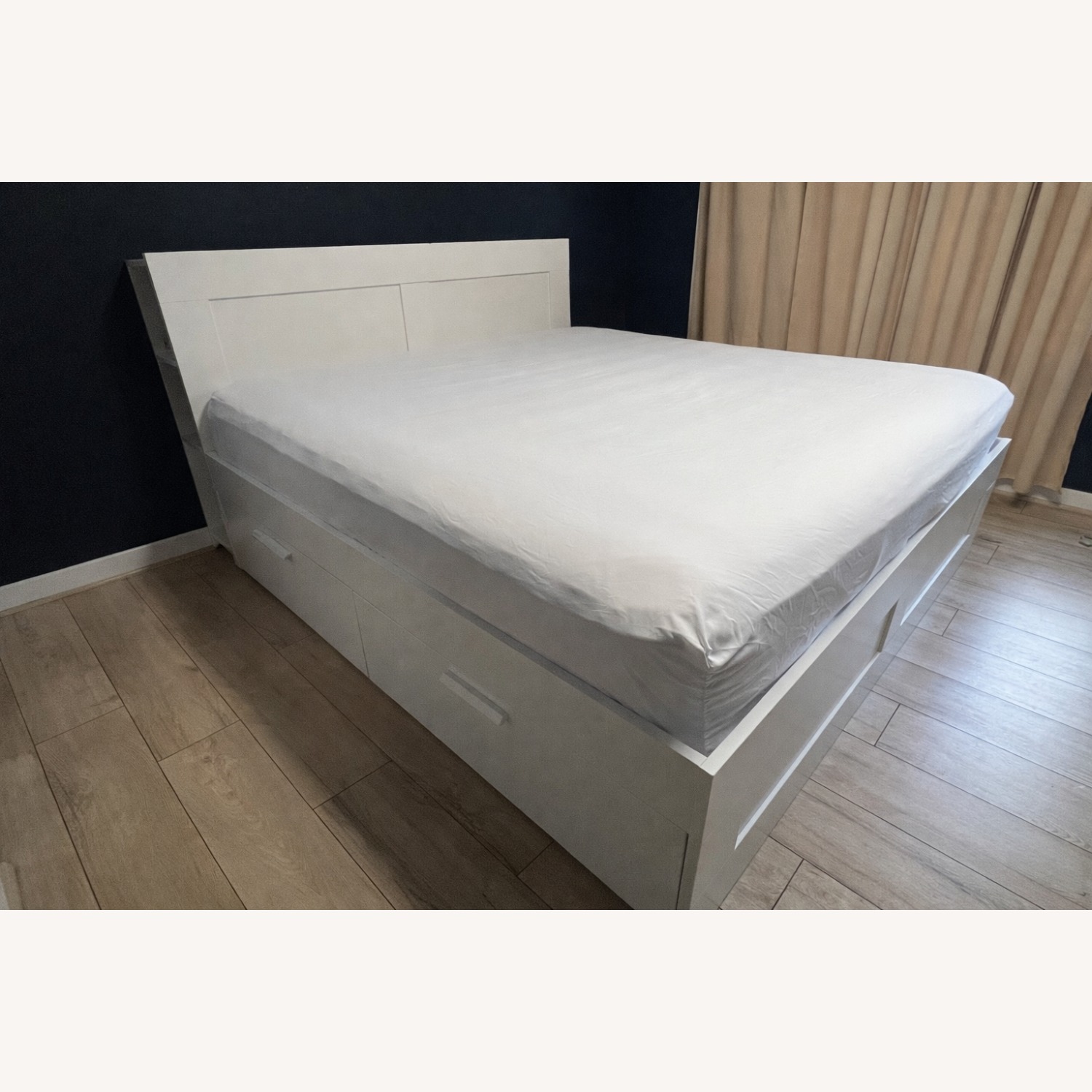 Brimnes White Bed Frame With Storage & Headboard - image-2