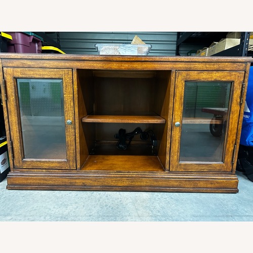 Used Bassett Dark Brown Wood Media Storage for sale on AptDeco