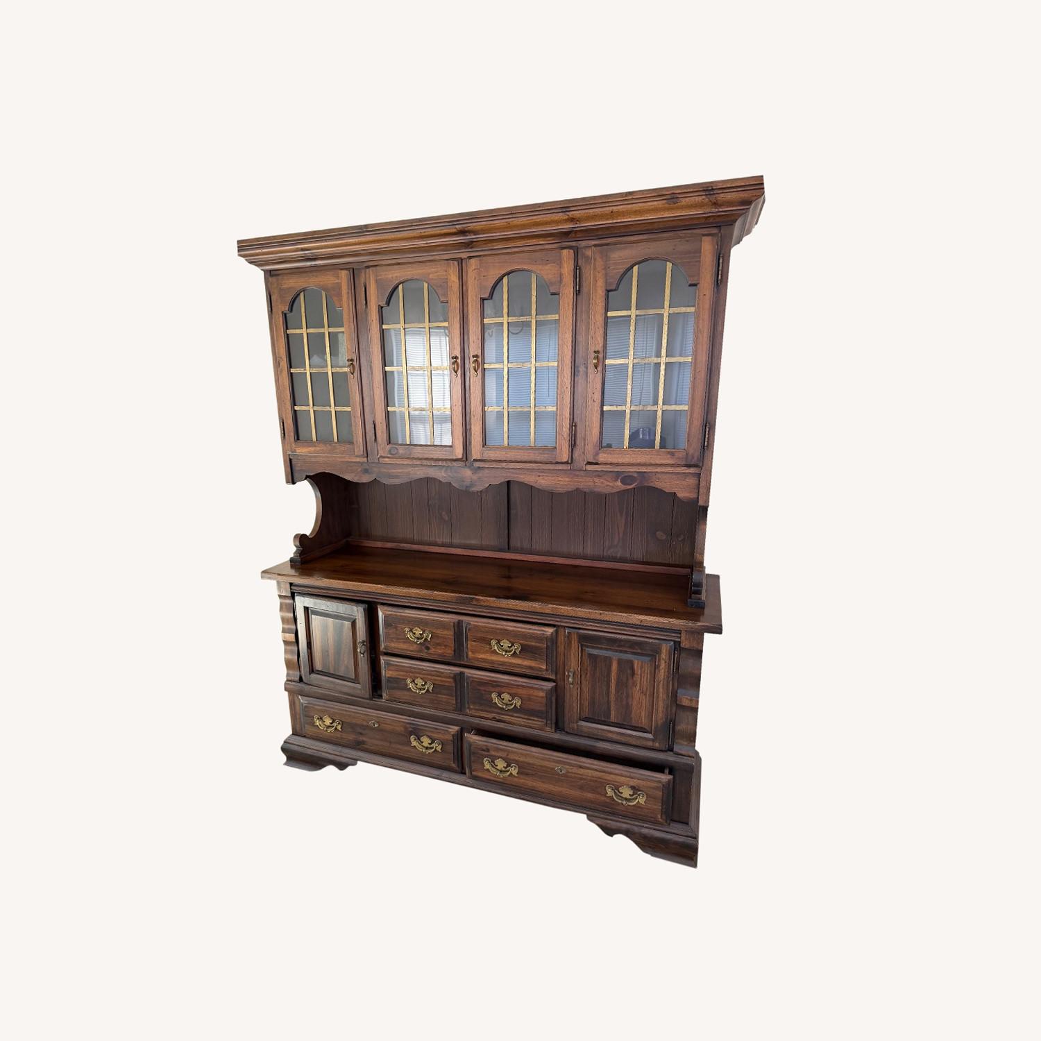 Dark Brown Wood Hutch - image-0