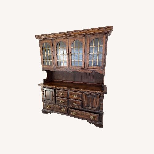 Used Dark Brown Wood Hutch for sale on AptDeco