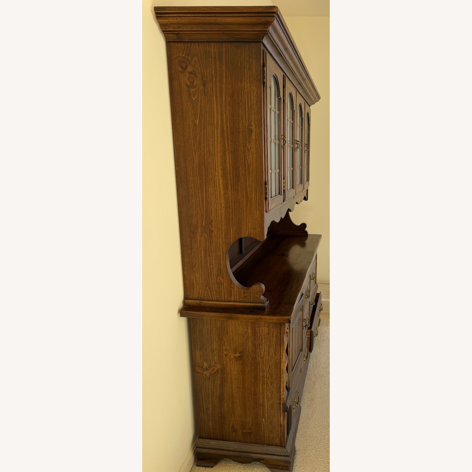 Dark Brown Wood Hutch - image-3