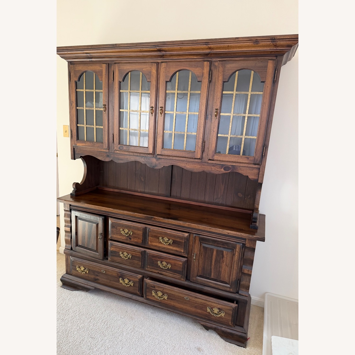 Dark Brown Wood Hutch - image-2