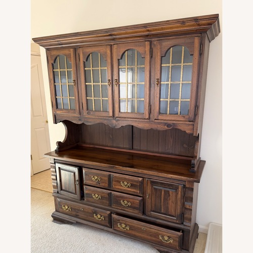 Used Dark Brown Wood Hutch for sale on AptDeco
