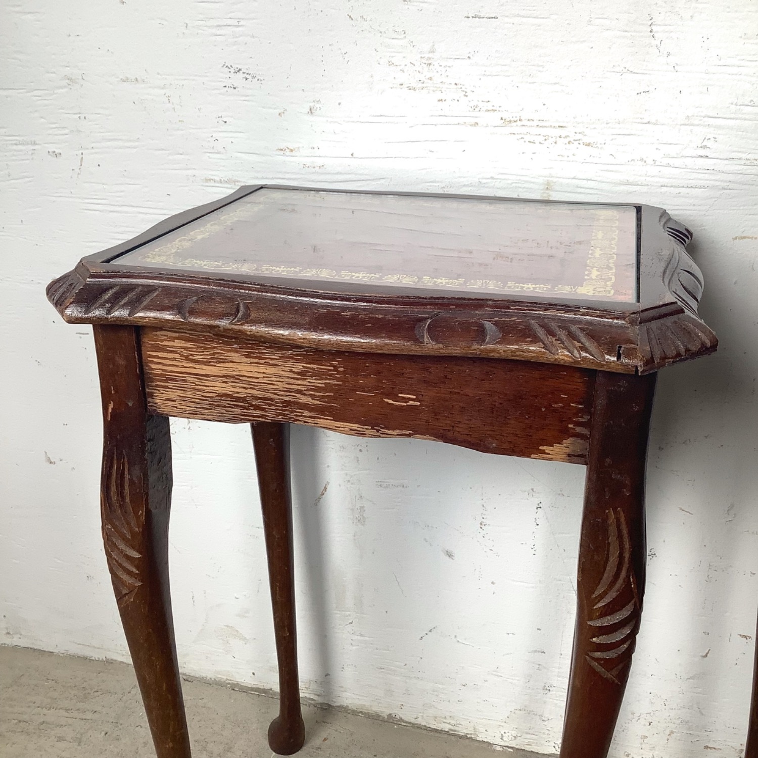 Vintage Nesting Side Tables with Leather Tops- 3 - image-15