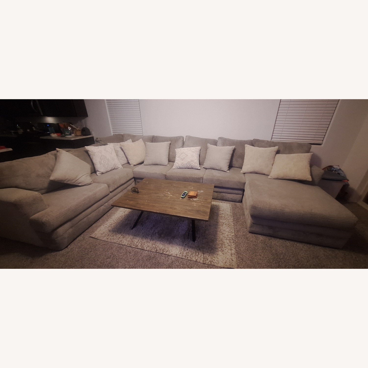 Light Gray Fabric 3+ Piece Sectional - image-0
