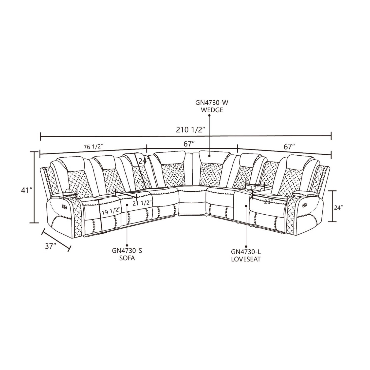 Amazon Black 3+ Piece Sectional - image-8