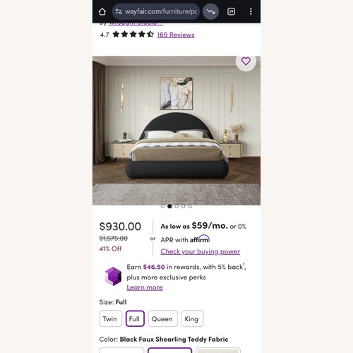 Used Black Bed Frame with Slats for sale on AptDeco