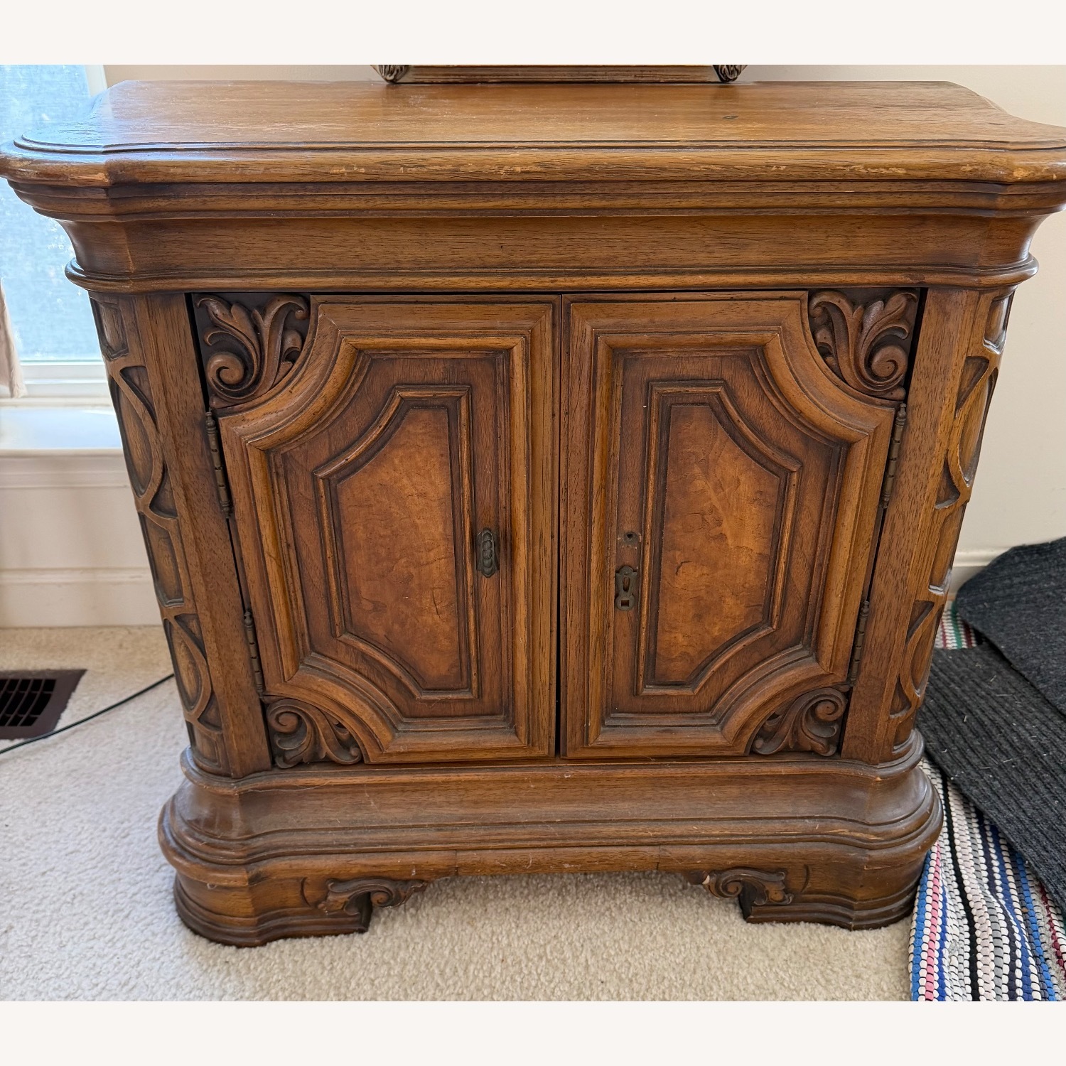 Dark Brown Wood Side Table - image-1