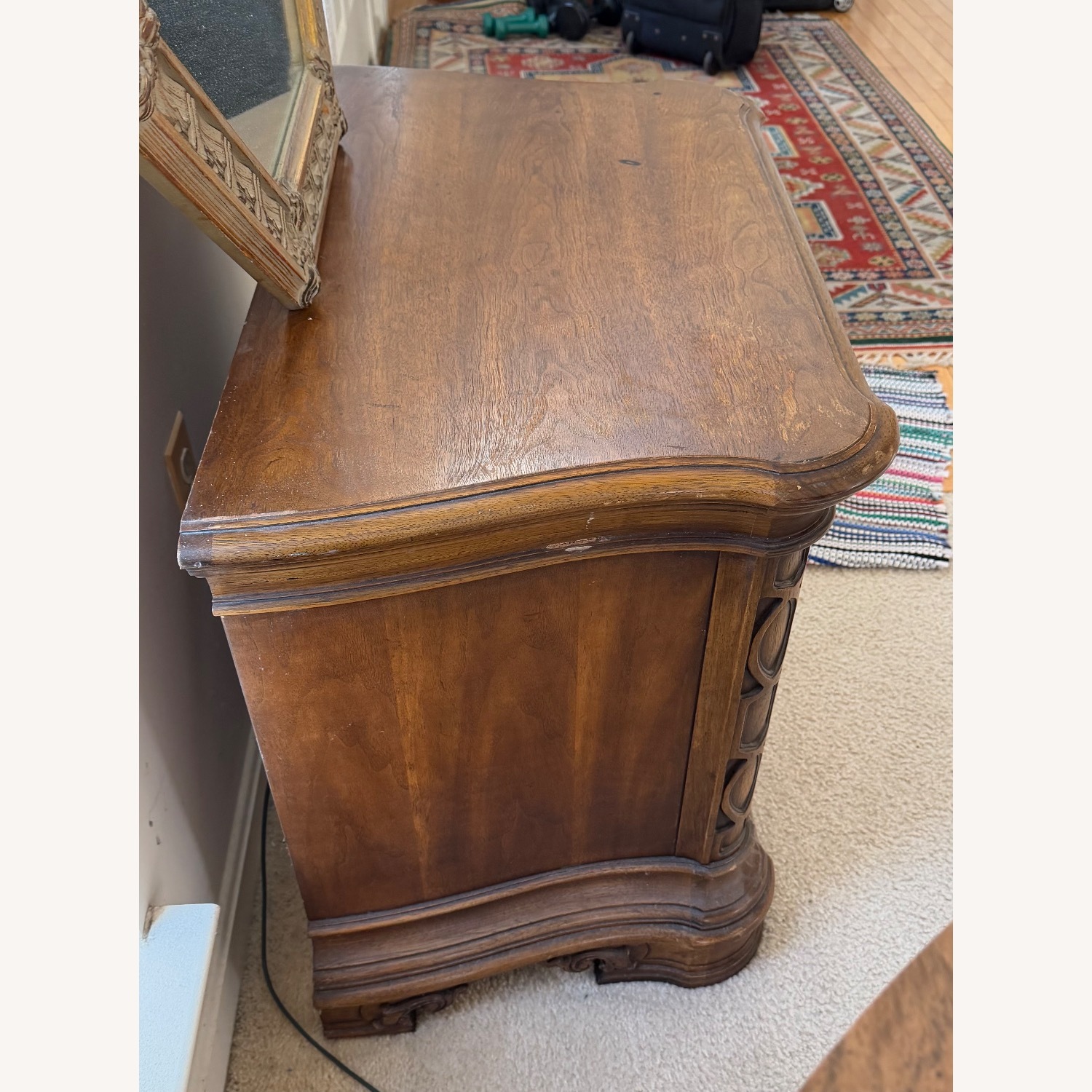 Dark Brown Wood Side Table - image-2